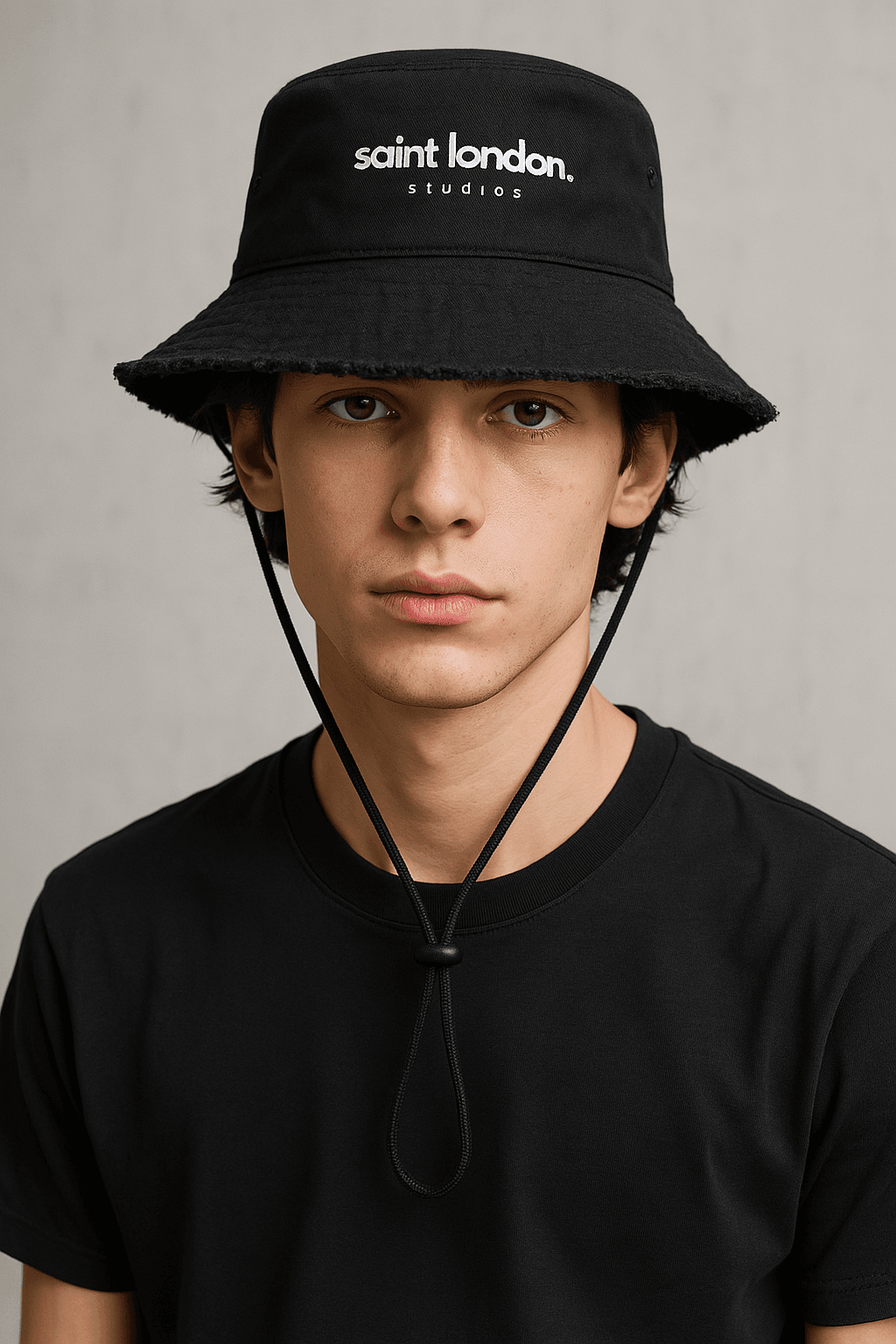 Frayed wide-brimmed bucket hat x saint london studios - Saint London Studios