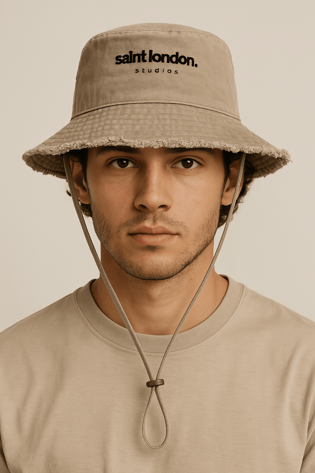 Frayed wide-brimmed bucket hat x saint london studios - Saint London Studios