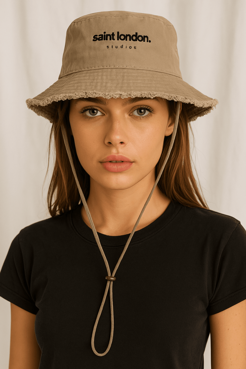 Frayed wide-brimmed bucket hat x saint london studios - Saint London Studios