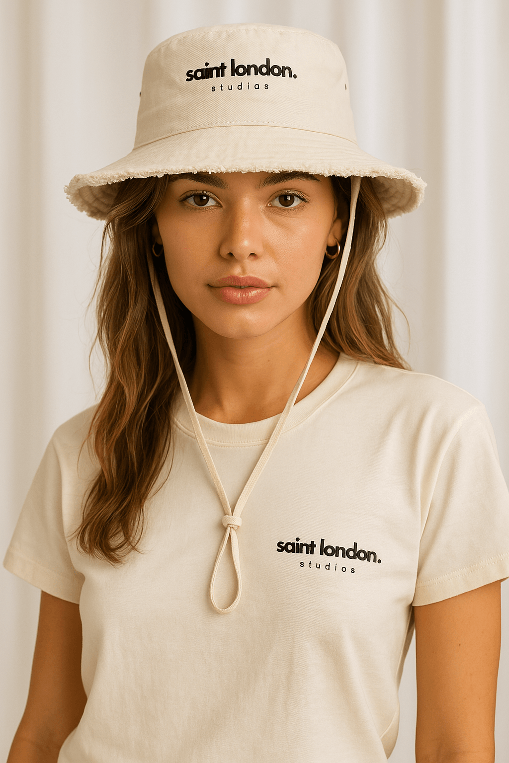 Frayed wide-brimmed bucket hat x saint london studios - Saint London Studios