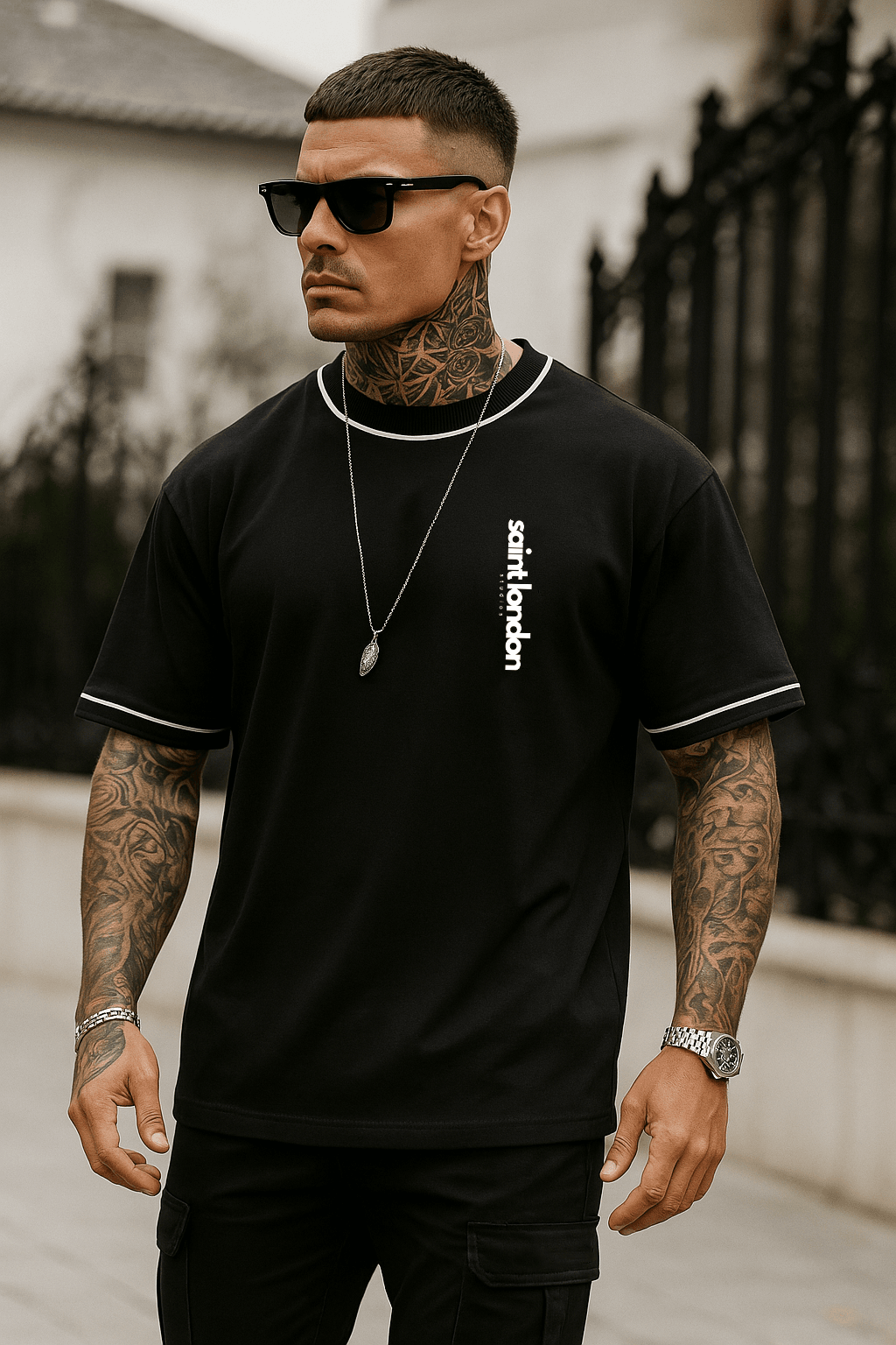 Drop Shoulder T-Shirt - Collaboration with Saint London Studios for Stylish Comfort - Saint London Studios