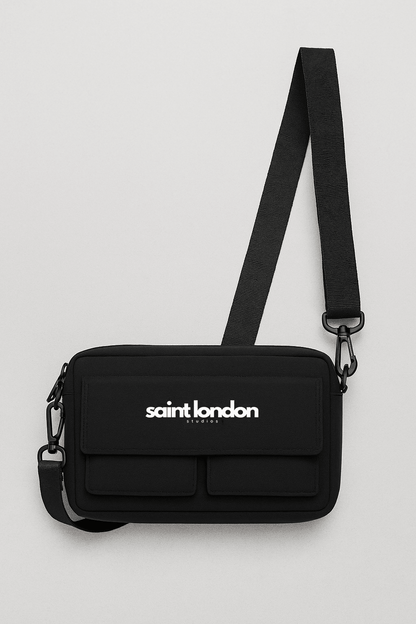 Square polyester bag with front pocket x saint london studios - Saint London Studios